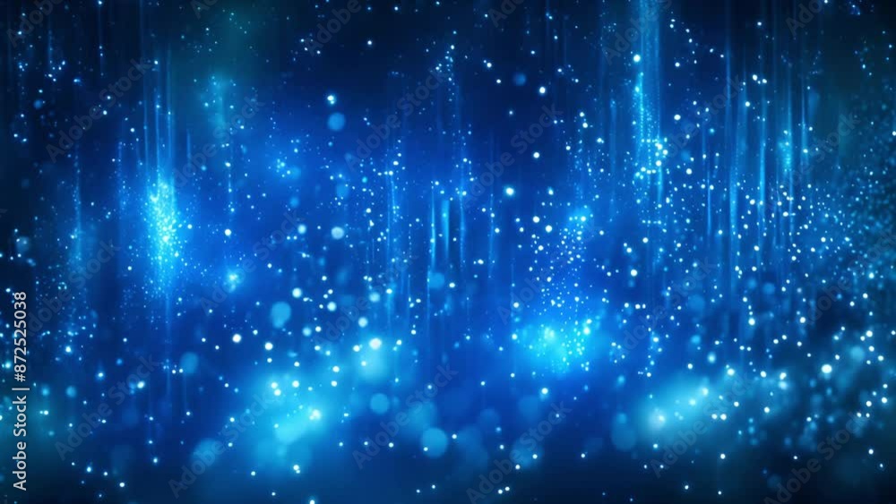 Aufkleber abstract blue background with glowing lights and bokeh effect.