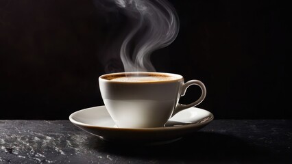 Quiet Morning with a Full Cup of Hot Coffee