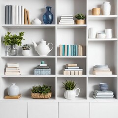 Empty wooden shelves offer versatile storage for books, décor, or anything you need to organize in your home or office