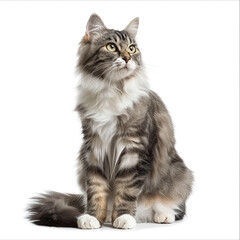 303 American Curl cat isolated on white background