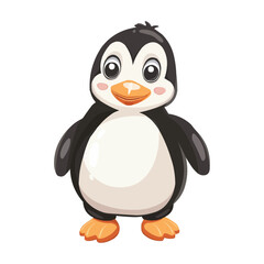 Fototapeta premium Cute Happy cartoon Penguin vector isolated on white background
