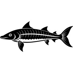 Sturgeon icon silhouette vector art illustration