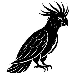 Cockatoo bird icon silhouette vector art illustration