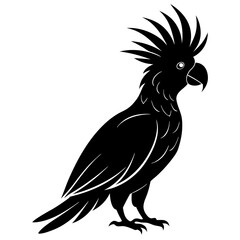 Cockatoo bird icon silhouette vector art illustration