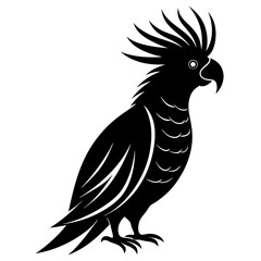 Cockatoo bird icon silhouette vector art illustration