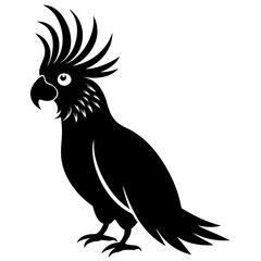 Cockatoo bird icon silhouette vector art illustration