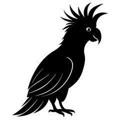 Cockatoo bird icon silhouette vector art illustration