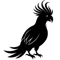 Cockatoo bird icon silhouette vector art illustration