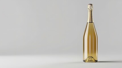 Mockup Template Design of a Champagne Wine Bottle