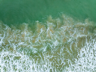 Top view Beach waves background, Natural background, photo sea waves texture background