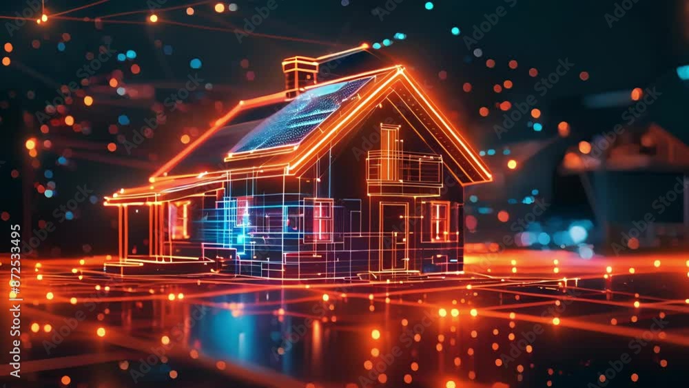 Poster in a smart home different household devices are connected through a 5g network slice dedicated to ho