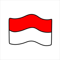 Indonesian Flag Decoration Vector Element