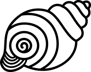 Conch with spiral pattern drawn with black lines © Sumin