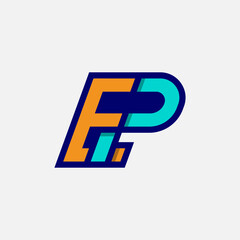 Initial Letter EP or PE Logo, Monogram Logo letter E with P combination, design logo template element, vector illustration