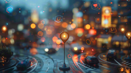 Cityscape with lively local cafes and businesses