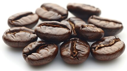 Naklejka premium Closeup of Roasted Coffee Beans