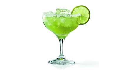 Green Margarita with Lime Wedge