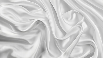 Fototapeta premium Smooth and silky white fabric texture with gentle folds, giving a luxurious and elegant appearance