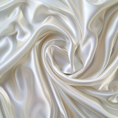 Fototapeta premium Smooth white silk texture with gentle folds, giving an elegant and luxurious appearance