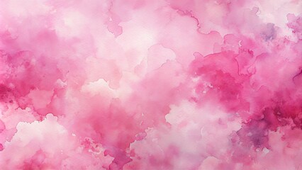 Fototapeta premium Abstract Watercolor Pink Clouds Background - Soft Pastel Color Wash Texture