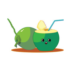 eps file of refreshing coconut illustration. Suitable for stickers, patterns and graphic elements on your various posters and flyers