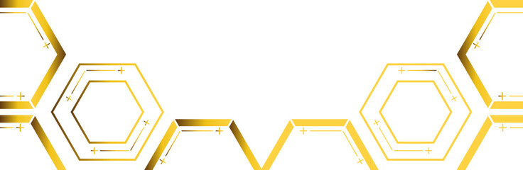 golden hexagon frame bottom decoration