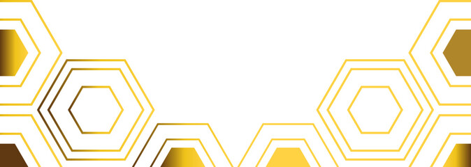 golden hexagon frame bottom decoration