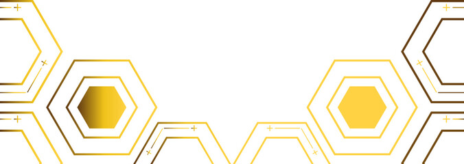 golden hexagon frame bottom decoration