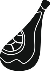 Simple vector of a whole serrano ham leg, usually eaten in thin slices