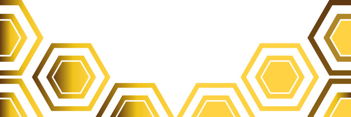 golden hexagon frame bottom decoration