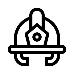 firefighter helmet line icon