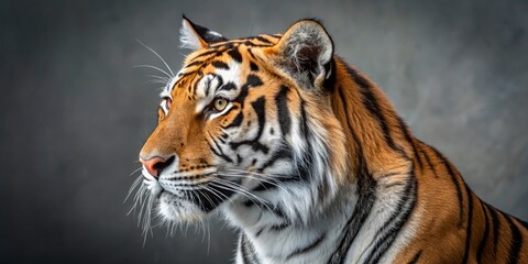 Obraz premium Close Up Portrait of a Majestic Bengal Tiger Looking to the Side