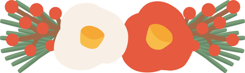 年賀状飾りのイラスト素材