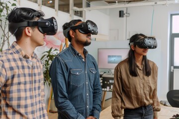 Three Colleagues Experiencing Virtual Reality