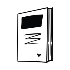 Hand drawn book doodle element, education symbols. Vector illustration for book store, reading club, learning, library, Doodle Illustration style.