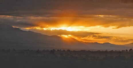 sunset in the mountains
