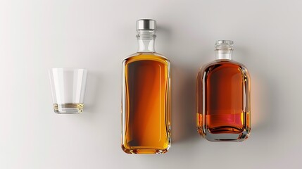 "Bottle and Shot Glass: Side and Top Views"

