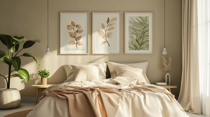 Bedroom interior with bed
