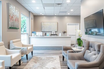 Modern and Minimalist Waiting Room Interior