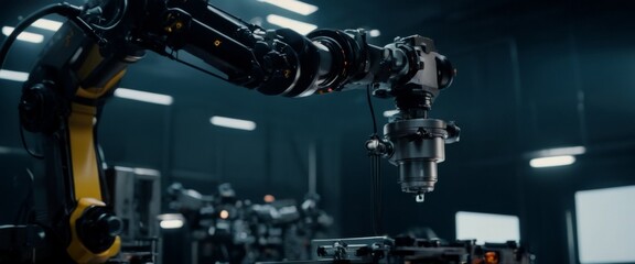 Robotic arm industrial First-person POV  view from camera