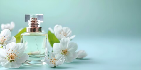 Elegant Packaging Perfume Bottle with Neroli Flower Design for Aromatic and Floral Inspiration. Concept Packaging Design, Perfume Bottle, Neroli Flower, Aromatic Inspiration, Floral Design