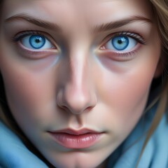 Fototapeta premium Mesmerizing blue eyes with a captivating gaze