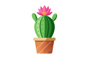 A cactus plant with a blooming flower vector illustration 