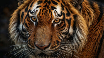 Naklejka premium Luxurious tiger fur texture intricate stripes vibrant