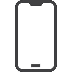 Smartphone outline icon on transparency background