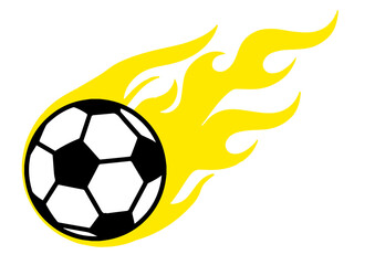 BALON DE FUTBOL CON FUEGO LOGOTIPO VECTORIZADO © Patricio