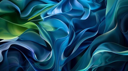 Obraz premium Abstract Wavy Blue and Green Shapes