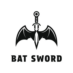 bat sword logo design concept idea