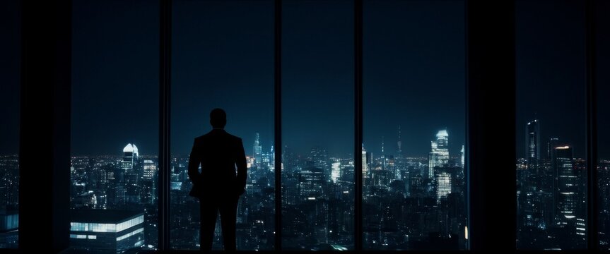 Large corporations could also lone businessman suit silhouetted