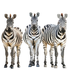 Fototapeta premium set photo of zebra isolated on white